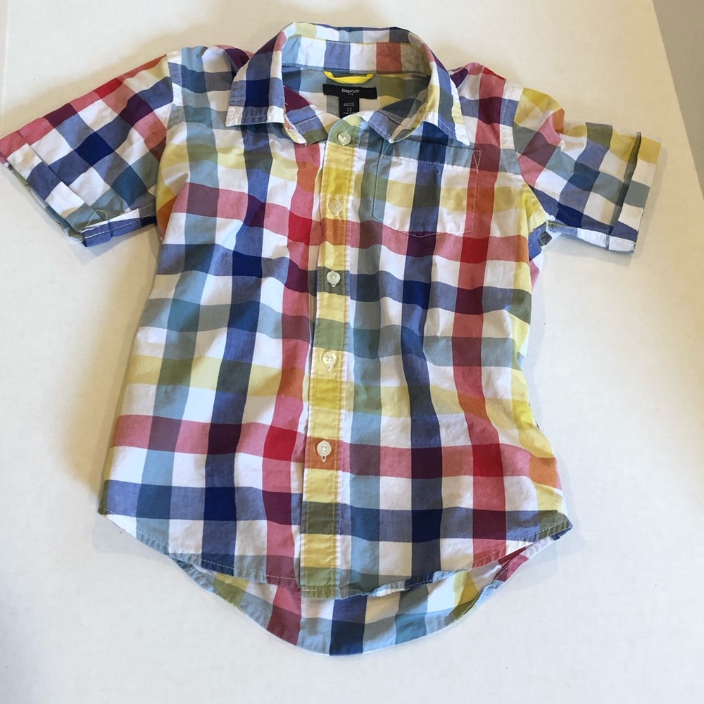 GAP KIDS plaid shirt sleeve button up